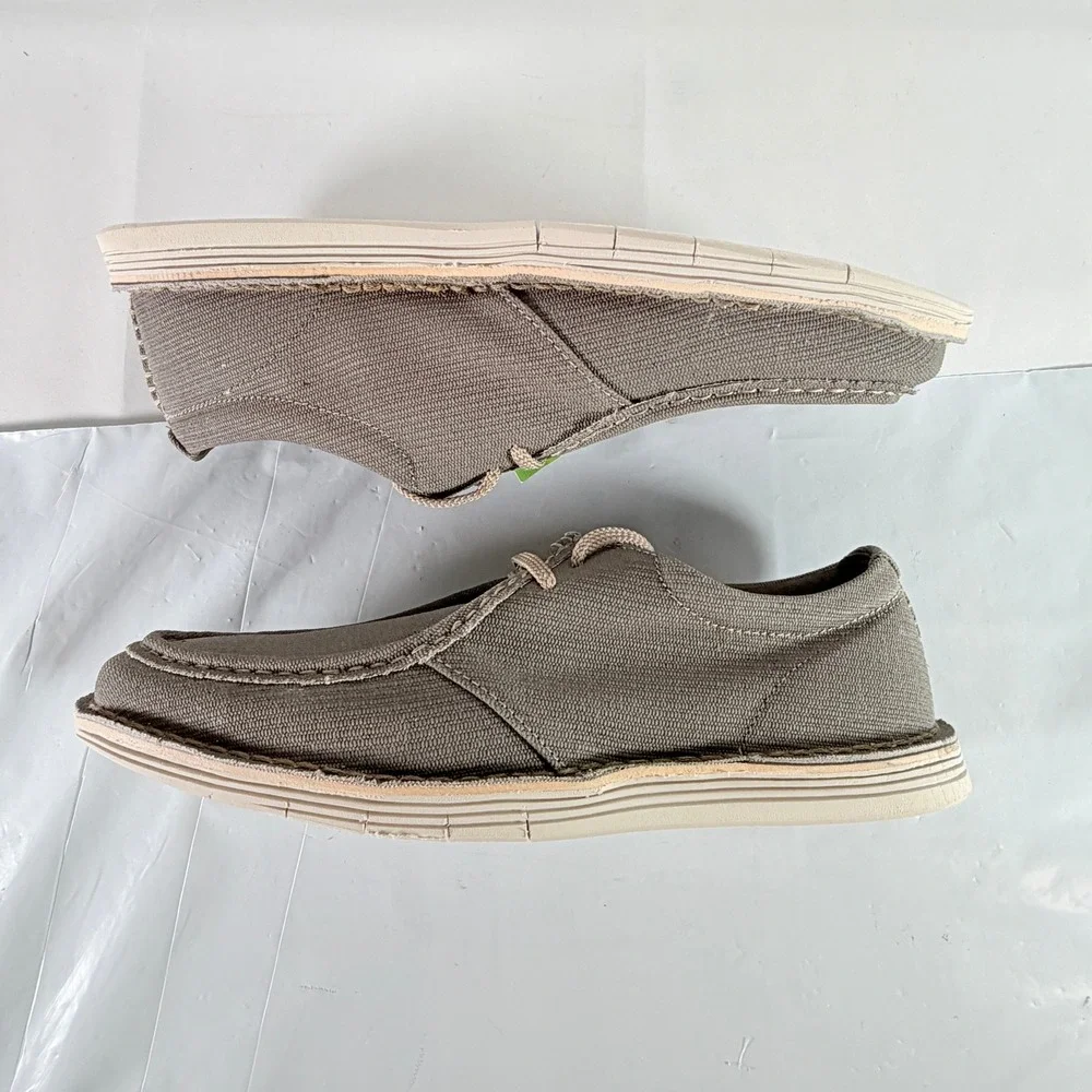 Clarks Forge Run Olive Canvas Men's‎ Size 10.5 M Comfort Loafers Shoes New